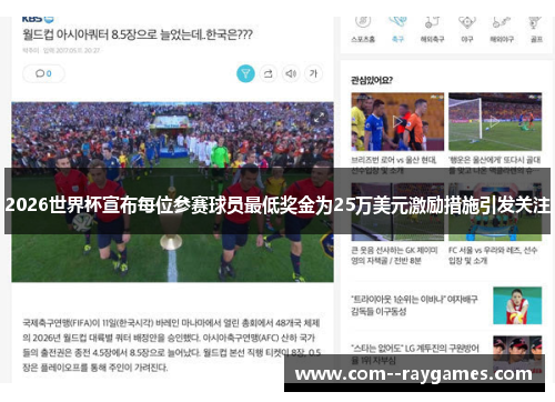 2026世界杯宣布每位参赛球员最低奖金为25万美元激励措施引发关注